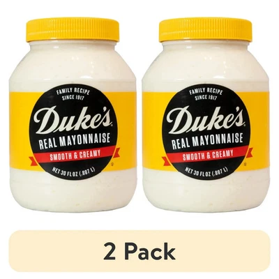 (2 pack) Duke's® Real Mayonnaise, 30 oz Jar, Smooth & Creamy Mayo