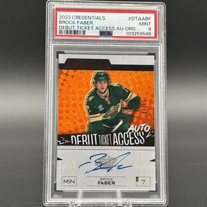 2023-24 Upper Deck Credentials - Debut Ticket Access Auto Orange Brock Faber /45 - Bild 1 von 3