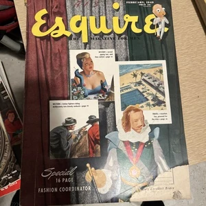 1949 FEBRUARY ESQUIRE MAGAZINE - NICE COVER, ILLUSTRATIONS, STORIES - SP 8007 - Picture 1 of 6