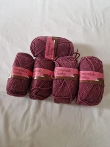 Deep Pink 1980's Vintage Emmerdale Chunky By RP Knitting Yarn 5x50g Balls - Picture 1 of 4