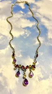 Collar Cascada Nicky Butler NB Plata Esterlina Granate Amatista Citrino 925 - Imagen 1 de 3