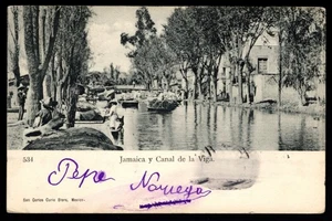 MEXICO - MEXICO CITY, JAMAICA Y CANAL DE LA VIGA BY SAN CARLOS CURIO STORE 1906 - Picture 1 of 2
