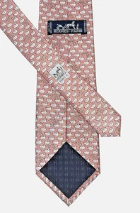 Cravatta Hermes France seta 7932MA rosa anatre bianche 3,5"x58" usata in ottime condizioni - Foto 1 di 3