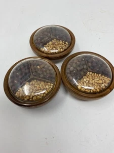 Vintage Lego Drawer Pulls Brown Resin Knobs w/ Encased Seeds Lot of 3 Hong Kong - Picture 1 of 12