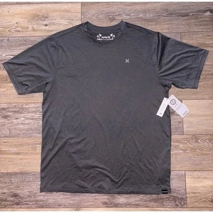 Neu mit Etikett Hurley Icon Hybrid UPF kurzärmliges T-Shirt für Herren - Größe Large - grau - Bild 1 von 6