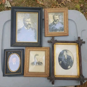 ANTIQUE BLACK & WHITE FAMILY PORTRAIT PHOTOGRAPHS PHOTOS FAMILY HISTORY ON BACKS - Picture 1 of 24