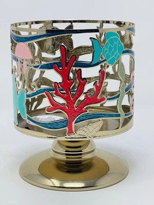 BATH & BODY WORKS 3 MECHAS CANDELABRO FUNDA METÁLICA PEDESTAL AQUA LIFE Foto 1 de 3