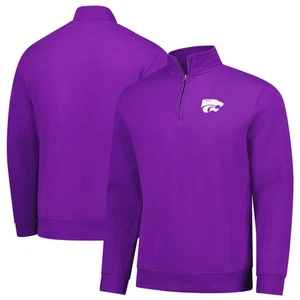Herren lila Kansas State Wildcats Premium Fleece Viertel-Reißverschluss Pullover - Bild 1 von 3