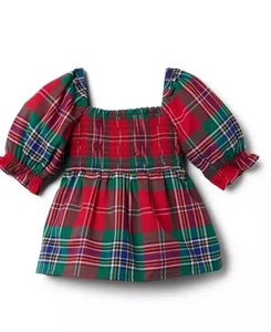 janie and jack Mädchen TOP Schottenkaro Weihnachten rot Bluse Größe 3 - Bild 1 von 6