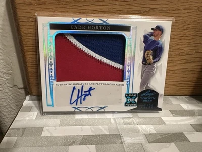 2022 LEAF TRINITY TRICOLOR PATCH AUTO CADE HORTON Chicago CUBS /25 ROY Runner-up - Image 1 of 2