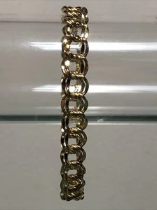 Vintage Retro Seta 7” Gold Tone Metal Double Link Chain Bracelet New Old Stock - Picture 1 of 12