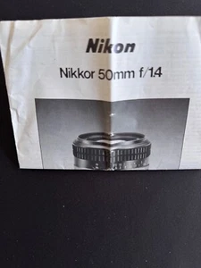 #A1134-Nikon Nikkor 1,4/50mm Bedienungsanleitung Anleitung - Bild 1 von 3
