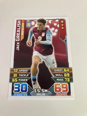 2015-16 比赛 Attax EPL Rising Star Jack Grealish 新秀 RC #R3 阿斯顿维拉 — 第 1/4 张图片