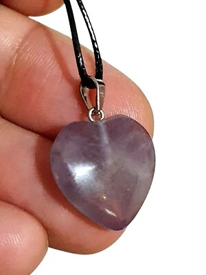 Collana ciondolo cuore autentica ametista naturale con GARANZIA unisex NUOVA - Immagine 1 di 4