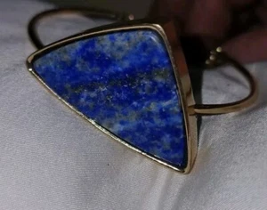 Lapis Lazuli Bracelet Triange 1.5x 1 Pave Lobster Latch 7' With 2'' Extender - Picture 1 of 5