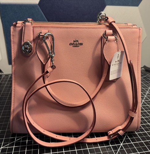 Borsa Coach Crosby in pelle rosa nuova con etichetta F33995 perfetta regalo San Valentino