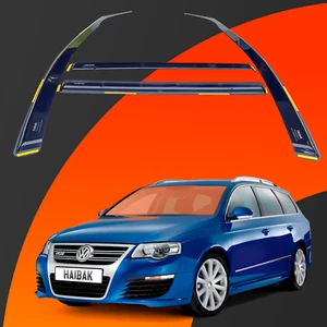 VW Passat B6/B7 2005-2014 5 Doors Estate 4pc Haibak Wind Deflectors Tinted - Picture 1 of 10