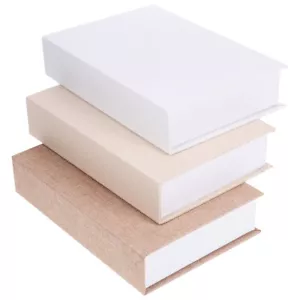 3 Pcs Imitation Book Decoration Linen Model Fake Boxes Man Office - Picture 1 of 12