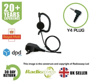 DELUXE G-SHAPE EARPIECE WITH MIC & PTT FITS VERTEX & YAESU TWO WAY RADIO  - Zdjęcie 1 z 8