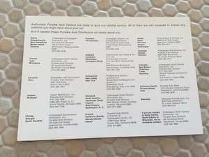 PORSCHE BETRIEBSANLEITUNG HÄNDLERSTANDORTE STECKKARTE 1969 - 1972 - Bild 1 von 2