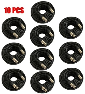 10 Pack 25FT Premium XLR 3Pin Male Female Mic Microphone Mixer Audio Cord Cable - Picture 1 of 2