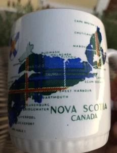 vintage Nova Scotia Canada mug souvenir map Lord Nelson Pottery England - Picture 1 of 8