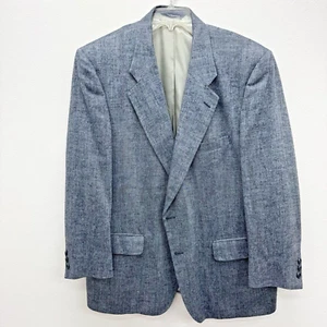 Burberrys Men 100% Silk Gray Blazer Jacket Sport Coat Made in USA *No Size Tag* - Picture 1 of 12