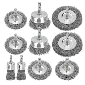 Wire Brush for Drill Set, Wire Wheel for Drill with 1/4 Inch Hex Shank, Drill - Picture 1 of 6