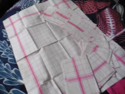 12 ANCIENS TORCHONS PUR LIN LITEAUX CROISES SPECIALES VERRES OURLETS A REALISER - Photo 1/4