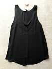 Express Black Fringe V Neck Tank Knit Top Sleeveless Flowy Size Xs New Xsmall