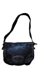 Mini Bolso de Hombro De Colección Campomaggi Cuero Negro Tachonado Hecho en Italia - Imagen 1 de 24
