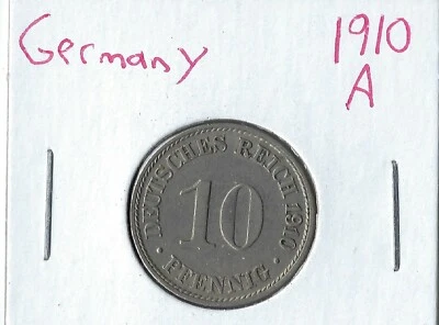 Coin Germany (Empire) 10 Pfennig 1910 A KM12 - Image 1 of 3