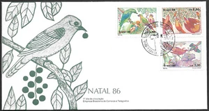 Brazil birds 1986 Christmas FDC - Picture 1 of 1