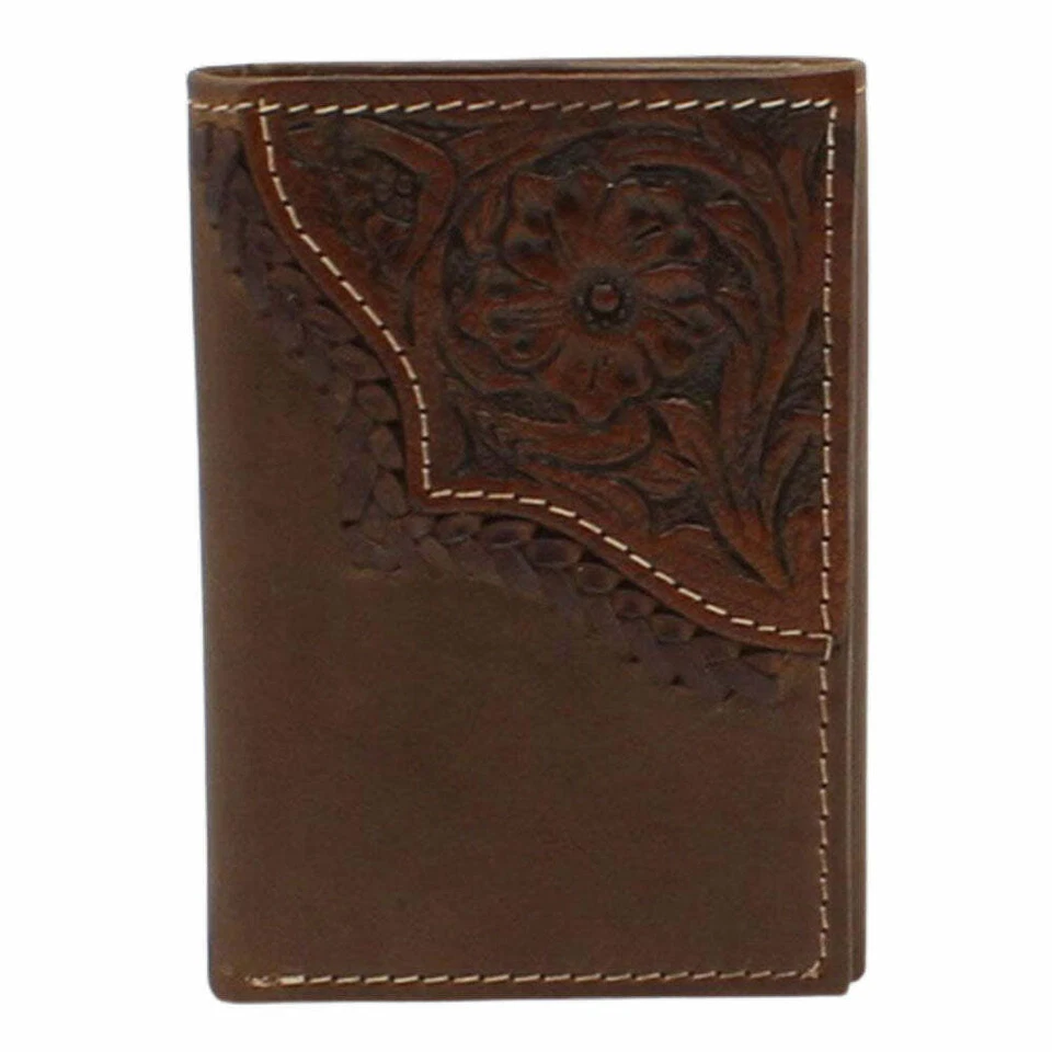 N500037002 Nocona мужской цветочный инструмент края коричневый складного бумажника новый - Изображение 1 из 1