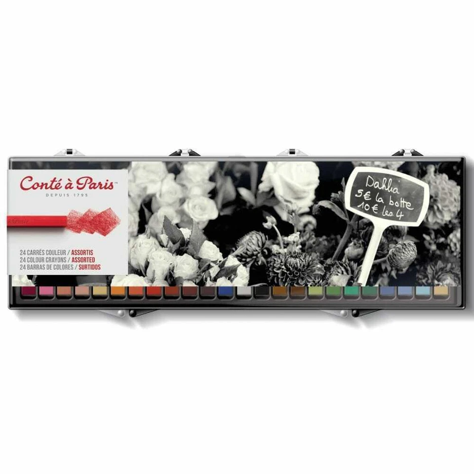Conté à Paris Colour Carre Crayons - Pack of 24 Assorted Colours - Imagem 1 de 1