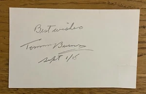 TOMMY BURNS ORIGINAL SIGNIERTE INDEXKARTE (mit COA) - SELTEN - Bild 1 von 2