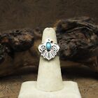Sterling Silver Thunderbird Overlay Turquoise Ring Size 6.5+
