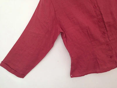 FLAX  S M 2005 Linen POETIC SHirt JACKET fits PETITE rose, BLACK green     - Image 1 of 4