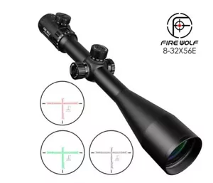 Nuovo 8-32X56E Cannocchiale da puntamento fucile da caccia rosso verde illuminato con montaggio su rotaia 20 mm/11 mm - Foto 1 di 8