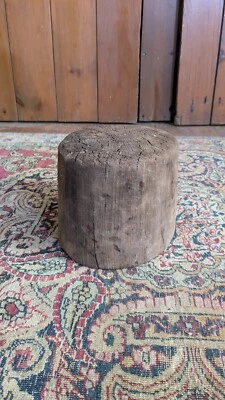 Sweet Antique Early Primitive Worn Wood Head Form Hat Mold 6.75" - Image 1 of 4