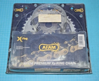 kit chaîne AFAM 16x43 chaine 525 XSR2-G Gold pour YAMAHA MT07 2014/2024 neuf - Photo 1/2