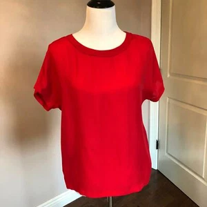 Neu mit Etikett SEE by Chloe rotes T-Shirt Seidenmischung Größe 2 Original Einzelhandel 265 $ - Bild 1 von 5