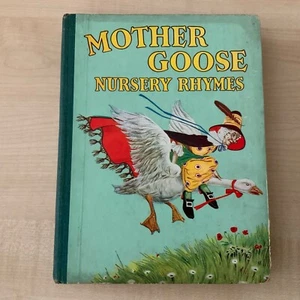 Vintage Mother Goose Nursery Rhymes Book C1940’s Juvenile Productions Hardbacked - Imagen 1 de 8