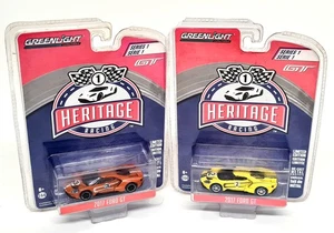 Greenlight 1/64 - Ford GT 2017 24H Le Mans Tribute Pair Gold + Yellow - Picture 1 of 12