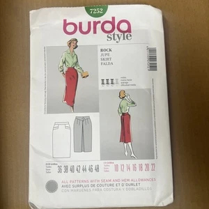 Burda Style Sewing Pattern 7252 Misses Pleated Back Straight Skirt Size 10-22 - Picture 1 of 1