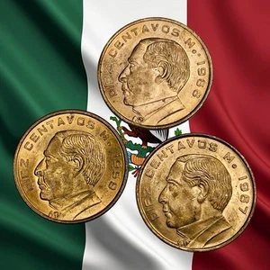 Lot of 3 Mexico 10 Centavos Coins - 1959, 1966 & 1967 - UNC - Combined Ship - Picture 1 of 2