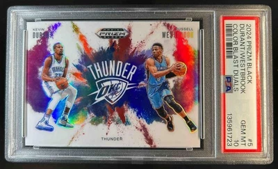 Prizm Black Kevin Durant Russell Westbrook Color Blast SP #5 PSA 10 2024-25 Foto 1 de 2
