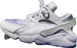 RETRO STYLE Nike Air Huarache Triple White Running Shoes Men's size 11 Vintage - Picture 1 of 13