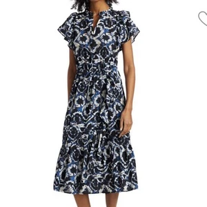 Munthe Blue Tie Dye Midi Dress Size AU8-10 - Picture 1 of 11