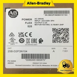 NEU werkseitig versiegelt 25B-D2P3N104 AB PowerFlex 525 0,75 kW 480 V 1 PS AC-Antrieb TX - Bild 1 von 10